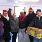 Juniors and seniors work at the St. Columbanus food bank on the south side of Chicago.