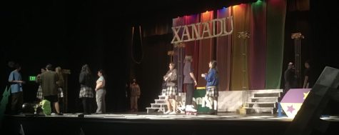 Cast members from the spring musical Xanadu stay after school to rehearse for the play. Makeup auditions are held on April 20th. 