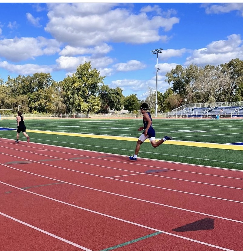 Freshman Saul Cordero 11 running at the IHSAA Sectional meet at Highland High school on October 8th. 
