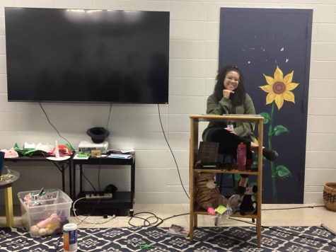 Mrs. Konke, normally referred to as Mrs. K, teaches Theatre Art, Film Study, and most relevantly, Speech. The class typically consists of topics like presentations and poetry.